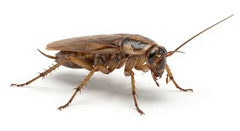 German cockroach illustration, fast breeding indoor roach commonly found near food and moisture